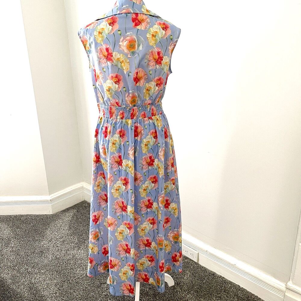 NWT Entro Knot Your Garden Maxi Dress Size Medium Sleeveless Floral Tie Front - Picture 4 of 12